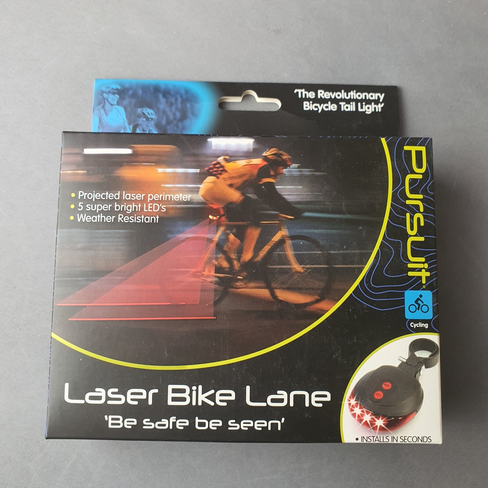 LED Laser Lane Bike Light Bicycle Safety Night High Visibility - New - Free P&P