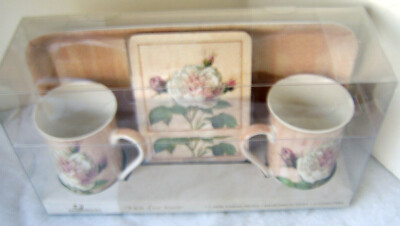 Creative Tops / Tea for Two - Antique RoseTeaups, Coasters & Sandwich Tray Set