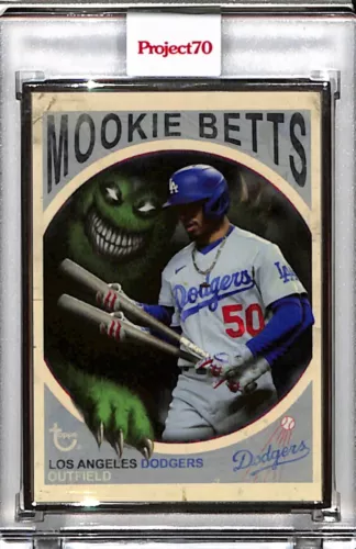 2021 TOPPS PROJECT 70 #682 MOOKIE BETTS BY GREG SIMKINS AP SILVER FRAME 02/51