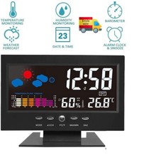 RELOJ DESPERTADOR ESTACION METEOROLOGICA TERMOMETRO HUMEDAD LCD ENVIO HOY