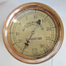 Vintage Allis Chalmers Steam Vacuum Pressure Gauge Machine Engine Tractor Ship