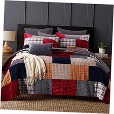 Velvet Queen Comforter Set for Bed - 100 Cotton Quilts Queen 90"x98" Rose