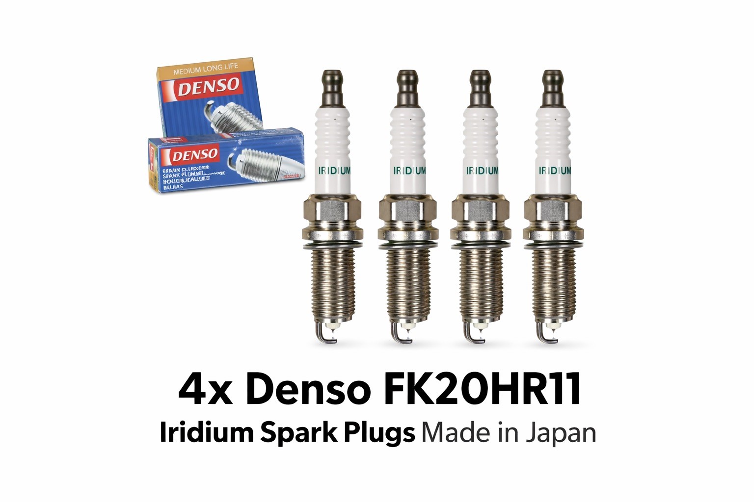 4x Denso Iridium Spark Plugs FK20HR11/3426 Fits Camry RAV4 Civic Volvo S60 More
