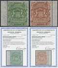 RHODESIA BSA Co 1892 Arms £5+£10. SG 12+13 cat £4350. GENUINE UNUSED + CERTS !