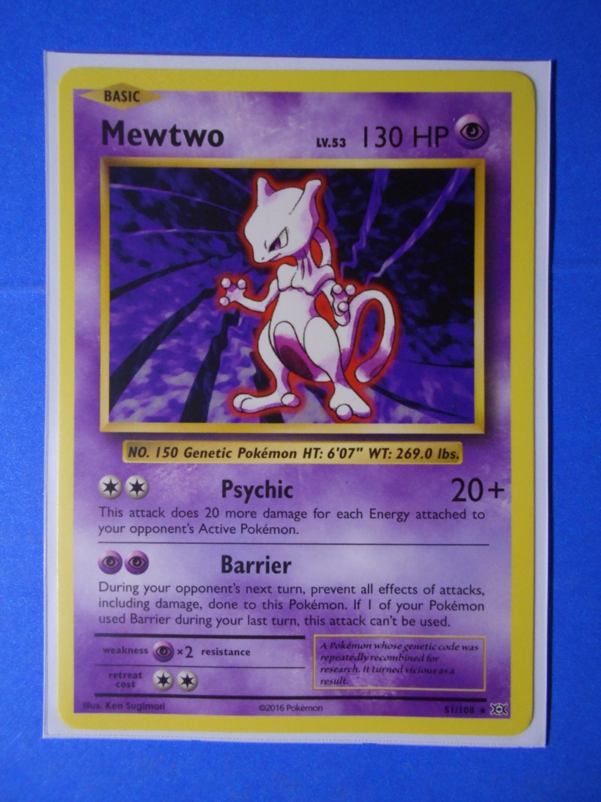 Mewtwo 51/108 Pokemon card XY Evolutions rare NM