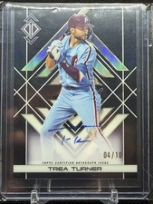 TREA TURNER 2025 TOPPS TRANSCENDENT ICONS CHROME BLACK REFRACTOR AUTO 4/10