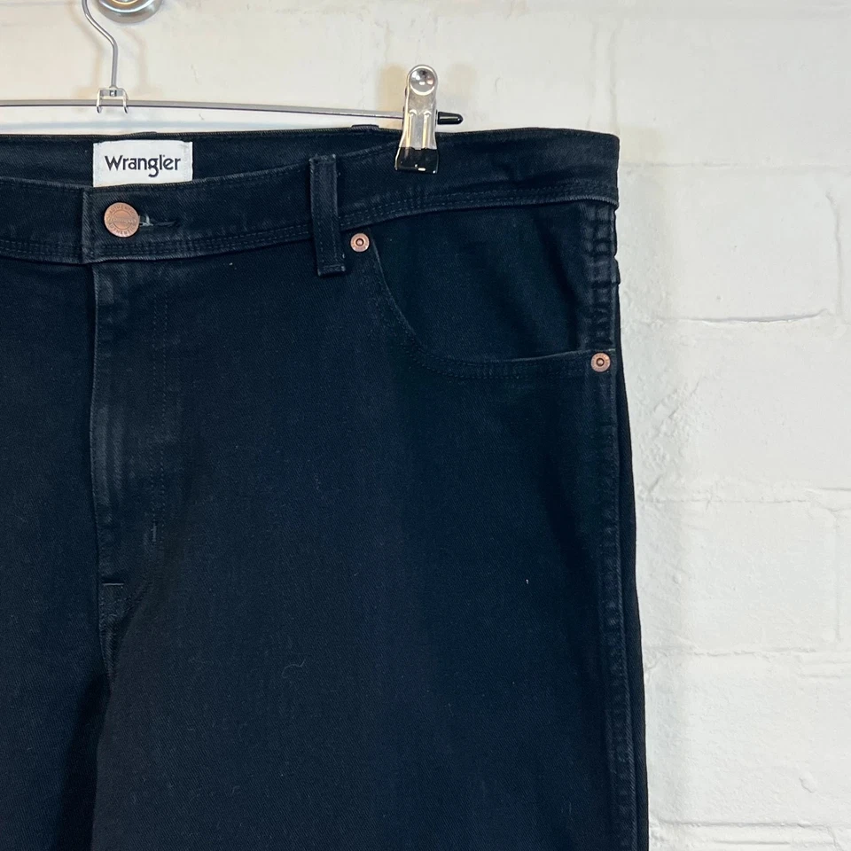 Pantalones de mezclilla negros de pierna recta Wrangler Texas para hombre talla W40 L34 Foto 4 de 4