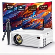 Mini Bluetooth Projector , 1080P projector 4k , projector for iphone, portabl...