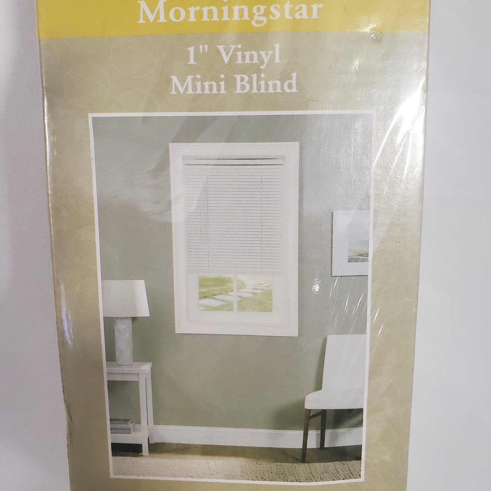 CORDLESS Easy Lift MINI BLIND - 26 in Width, 64 in Length, 1" Slat, PEARL WHITE,