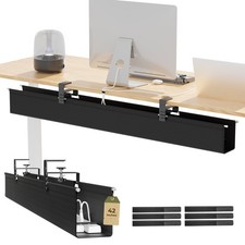 Upgraded 42" Under Desk Cable Management Tray, Cable Management Under Desk ...