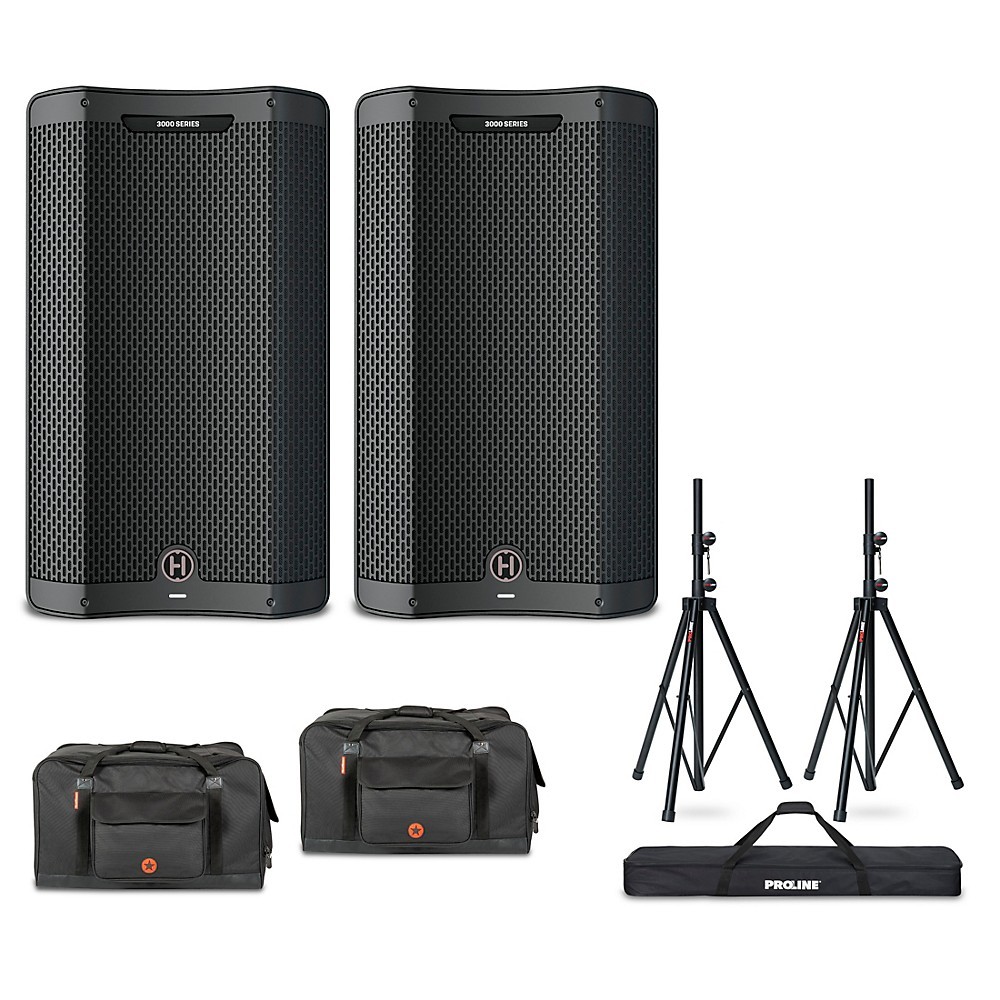 Harbinger VARI V3415 15 Powered Speakers Package With Bags and Stands 170490₽