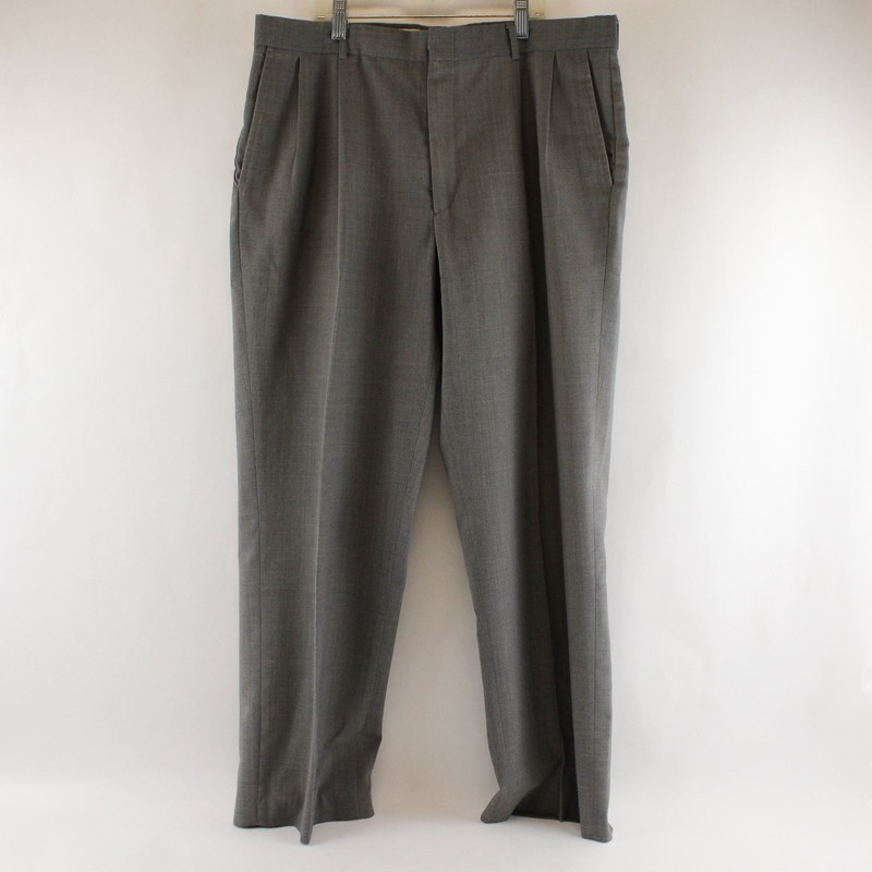 TownCraft Grey Dress Pants Pleated Front Classic Fit Preowned