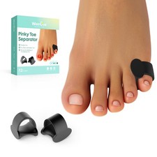 Welnove Pinky Toe Separator, 12 Pcs Black Gel Toe Spacers Bunion Corrector fo...