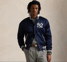 Polo Ralph Lauren New York Yankees Satin Jacket Size Medium