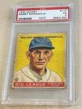 1933 GOUDEY #117 WALTER (RABBIT) MARANVILLE PSA VG 3 BOSTON BRAVES.