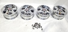 1995 Jaguar XJS OEM Set Of 4 Chrome Wheel Rims With Center Lug Nuts 16x7