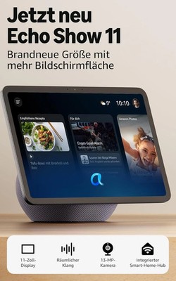 Amazon Echo Show 11 (neueste Generation) Brillantes 11-Zoll-Display in Full-HD
