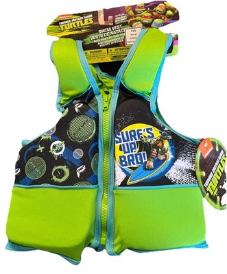 Boys Toddler Swimming Floating Vest, Ages 2-4  Size M Chest size 22 inch TMNT 