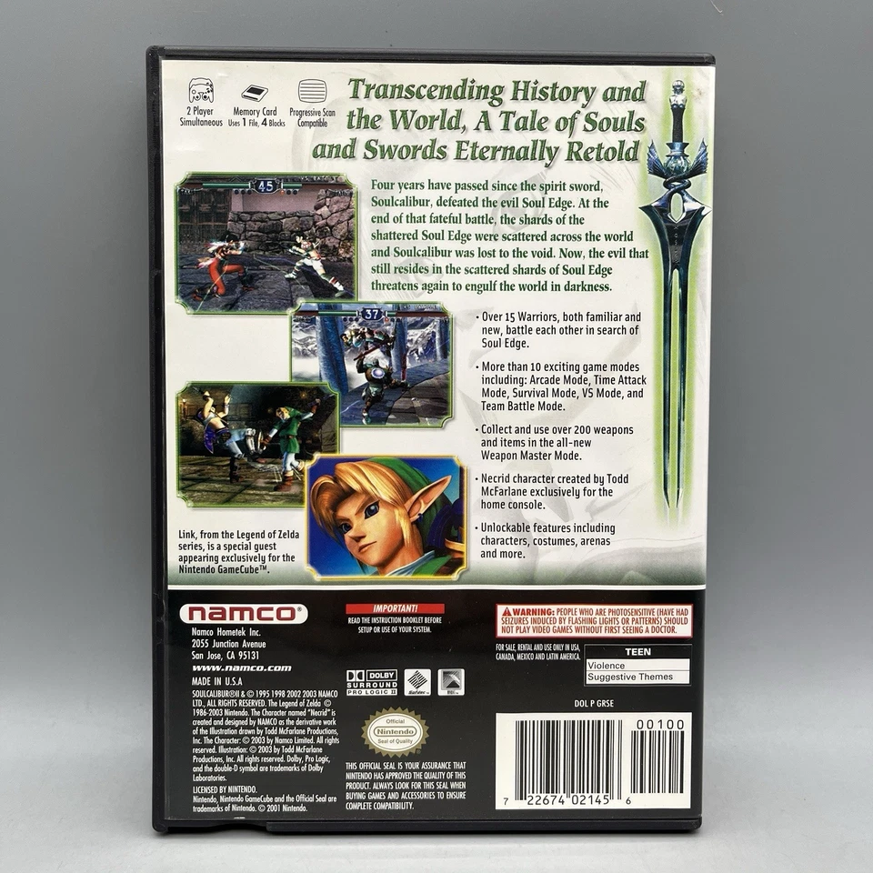 Soul Calibur II (Nintendo GameCube) COMPLETO EN CAJA + Tarjeta Reg - REACONDICIONADO - BUENO Foto 3 de 4