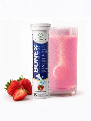 Calcium Vitamin B12 D3 Effervescent Tablets Strawberry Flavor Immune Bone 15ct