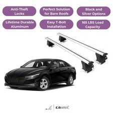 Erkul Roof Rack Crossbars For Hyundai Elantra 2021-2026 Naked Roof Aluminum