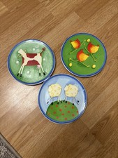 M&S St Michael Farm Animal Wall Plates Sheep, Chickens, Cows 3 Vintage