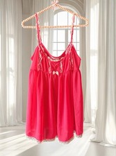 Victoria s Secret Pink Lace Babydoll Nightgown Dress Size L