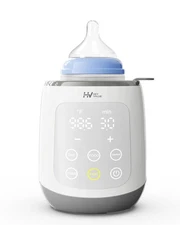 HEYVALUE 10-in-1 Fast Baby Bottle Warmer BPA-Free LED Display Smart Control Gray