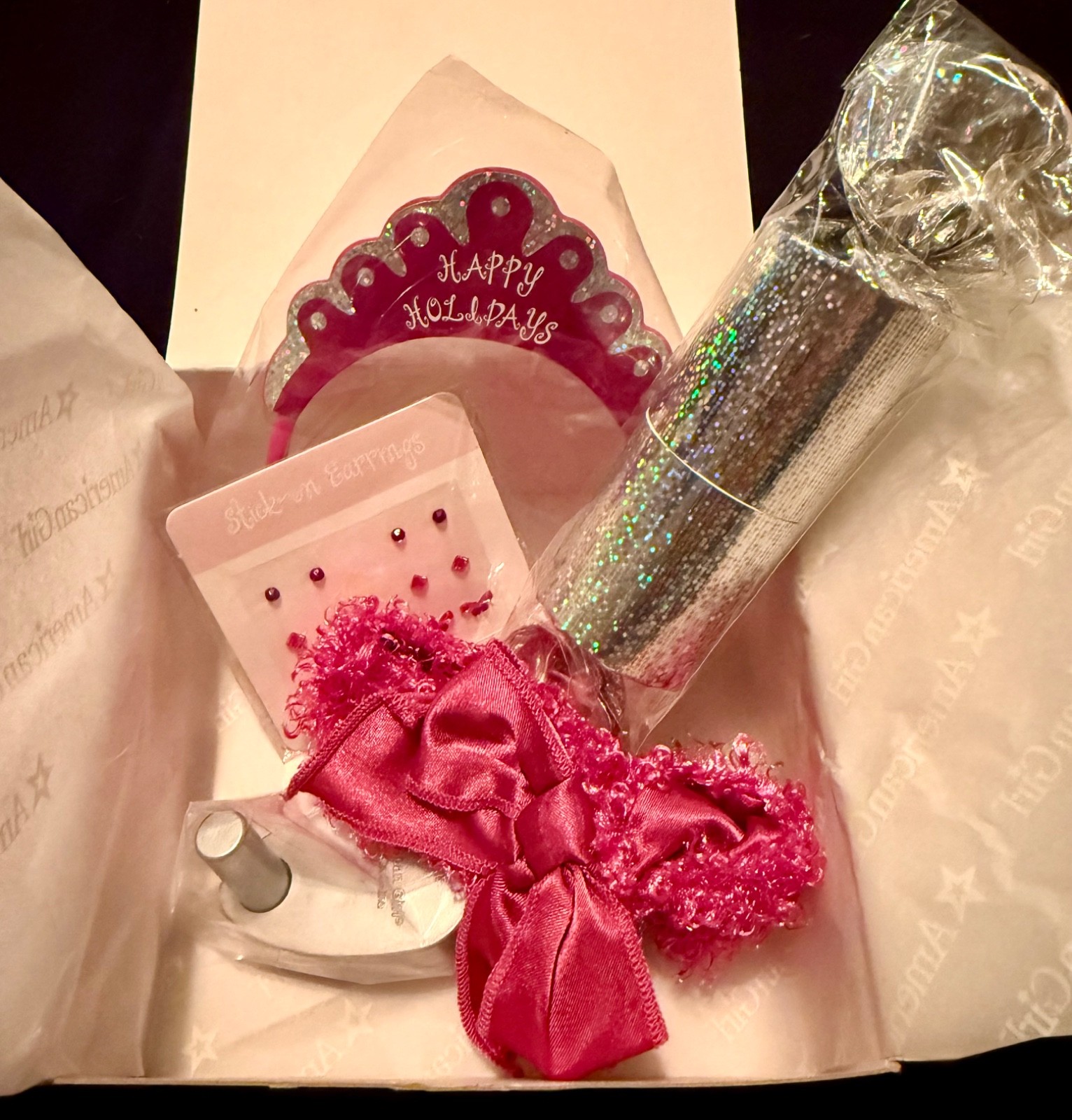American Girl Holiday Party Accessories Tiara Collar Noise Maker Incomplete New