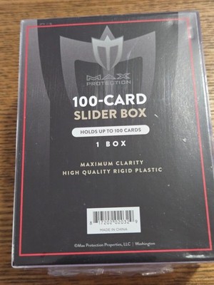 Max Protection 100 Card Trading Card Storage Slider Box, Qty-10 NEW