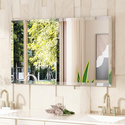 48'' x 24'' Frameless Beveled Edge Wall Mirror - Modern Decor