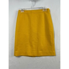 J.Crew The Pencil Skirt Women 2 Mustard Yellow Wool Blend Professional 46575