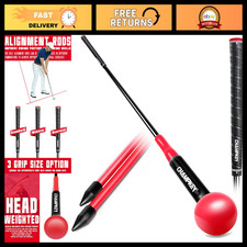 Professional Golf Swing Trainer with Customizable Grip 2 Alignment Sticks - Im