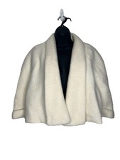 Vintage Rhapsody Fashion White Bolero Jacket Coverup Women s Size L/XL