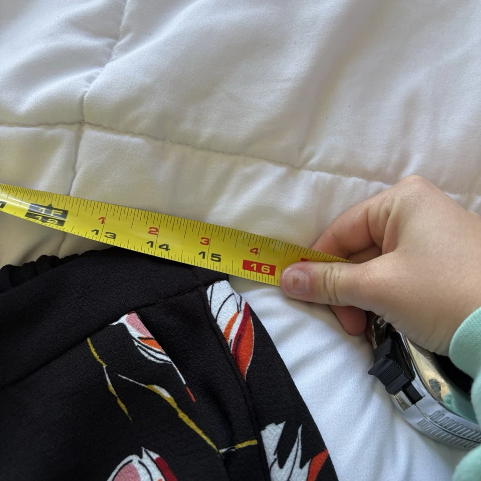 Philosophy Mujer Grande Negro Rosa Floral Pierna Ancha Boho Fluido Palazzo Pantalones Foto 3 de 4