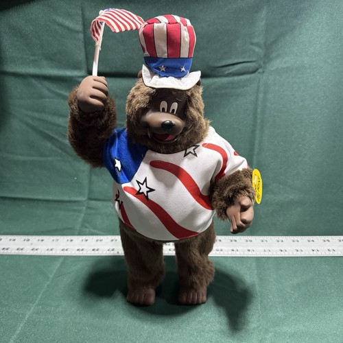 Lee Greenwood Gemmy USA Bear '98 Sings Proud to be an American WORKS See Video