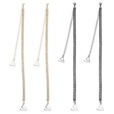 LUOZZY 2 Pairs Rhinestone Bra Straps Invisible Shoulder Size M, Black, Golden