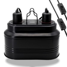 Dual Reptile Lamp Fixture with Independent Switches, UVB  Basking Bulb Holde...
