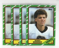 BOBBY HEBERT NEW ORLEANS SAINTS 1986 TOPPS VINTAGE EX-NM 4X ROOKIE LOT