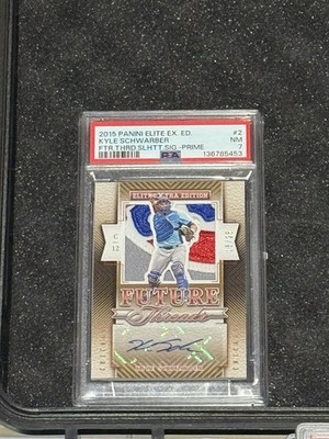 2015 Panini Elite Extra Kyle Schwarber Future Threads  12/25 Prime Auto PSA