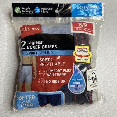 Hanes 2-Pack Tagless ComfortSoft Sport Boxer Briefs - 28/30 Small