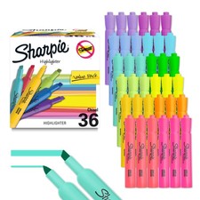 Sharpie Tank Highlighters, Chisel Tip, 12 1 Count Pack of 36 , Multicolor
