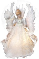 Kurt Adler 14-Inch Multi Fiberoptic Treetop Angel Tree Topper