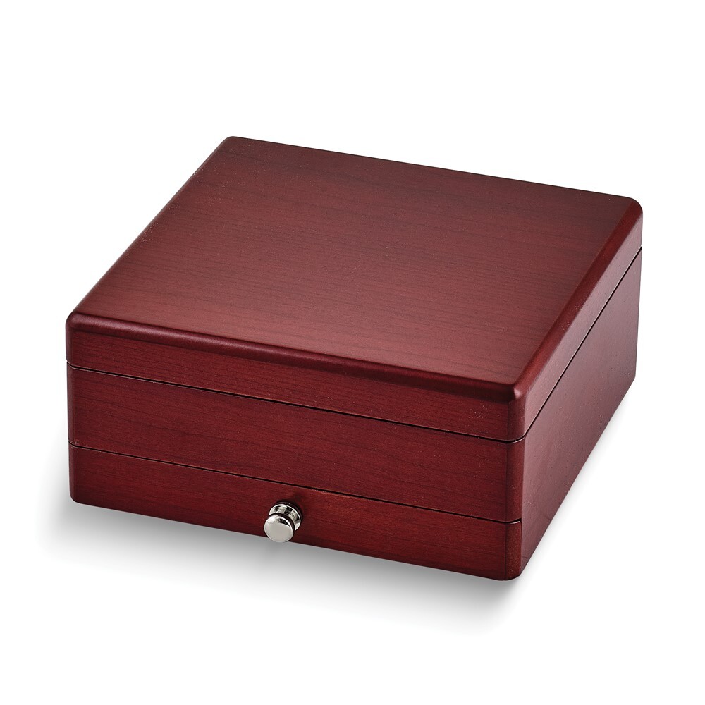 Lujo Gftware Cereza Acabado Mate Madera Terciopelo Revestimiento Joyería Caja