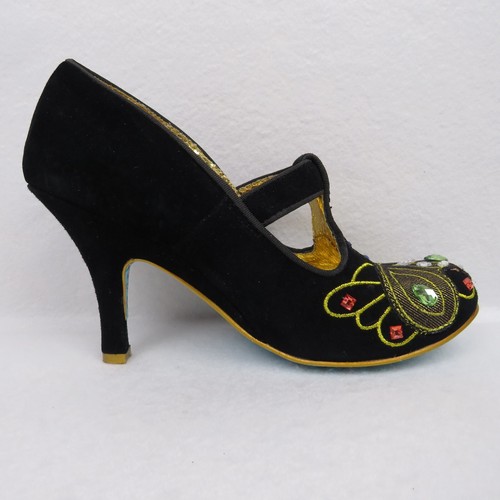 Irregular Choice Black Suede "Irromahari" Jeweled Peacock 3.75" Heel Size 9.5 - Picture 5 of 18