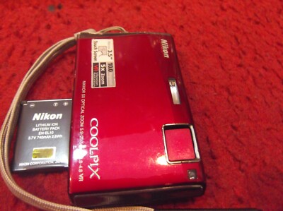 Nikon COOLPIX S60 10.0MP 5x Digital Camera - Red