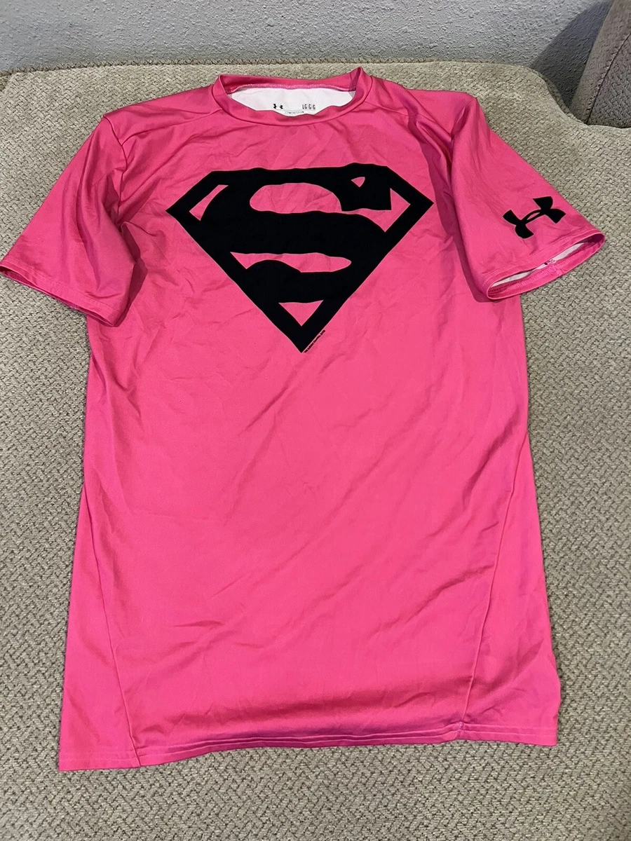 Under armour on sale pink superman shirt
