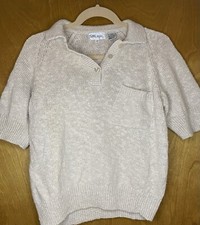 Vintage SML Sport Short Sleeve Sweater Tan Cottagecore Women  s m