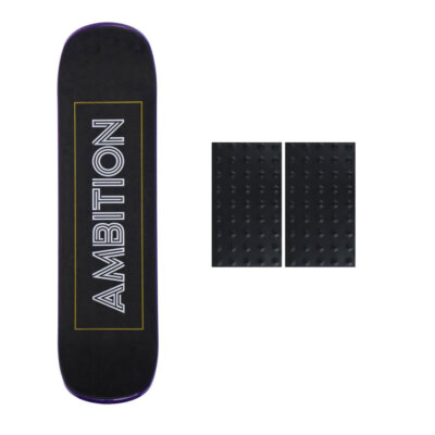 Ambition Snowskate Jib Snow Skate Deck with Foam Grip Applied and Studded Grip 
