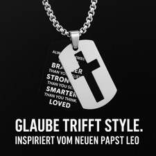 Elegante Kreuzkette aus Edelstahl Glückskette Motivationskette